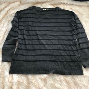 Sheer striped loose sweater
